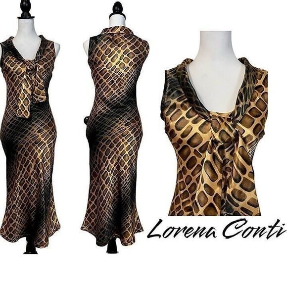 Elegant Animal Print Sleeveless Dress - Picture 2 of 12